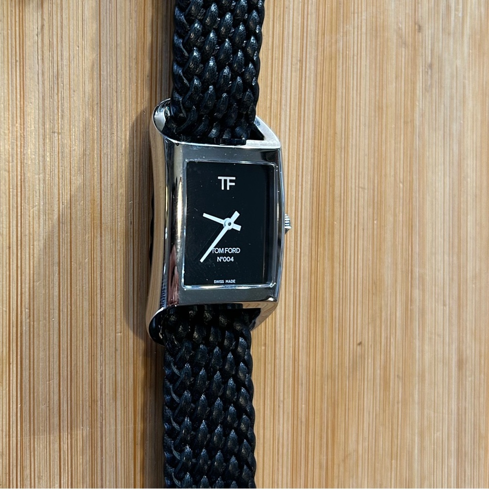 Tom Ford Watch With 35mm Black Face & Black Braided Band - Picture 6 of 10